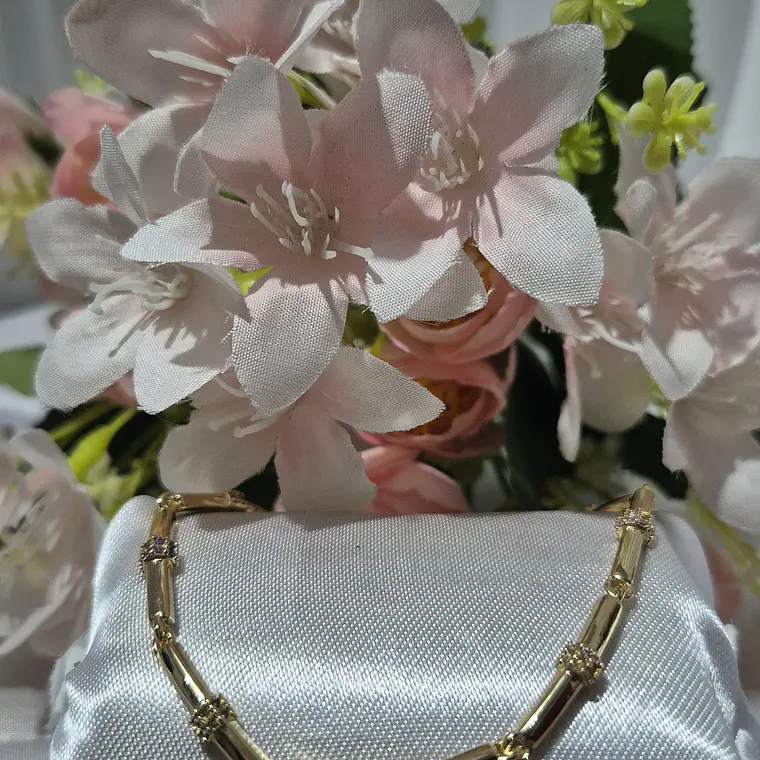 Pulsera Eslabones dorados Texturizados enchape Oro 1