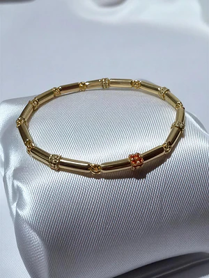 Pulsera Eslabones dorados Texturizados enchape Oro