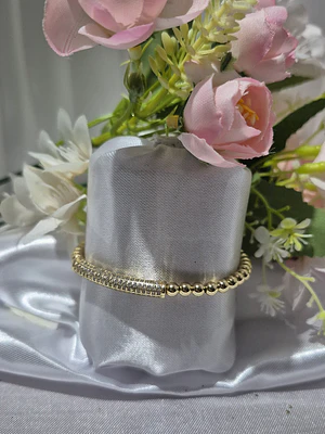 Pulsera Bolitas Oro con Circonias