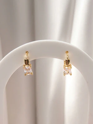 Aros Dorados con Circón Princesa