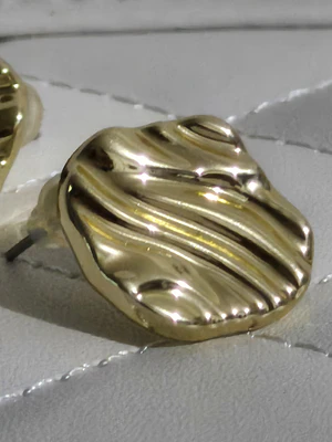 Aros Acero inoxidable Ondas Doradas
