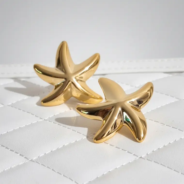 Aros Acero inoxidable estrella de mar 1