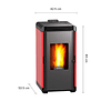 Calefactor a pellet Hera+ Rojo