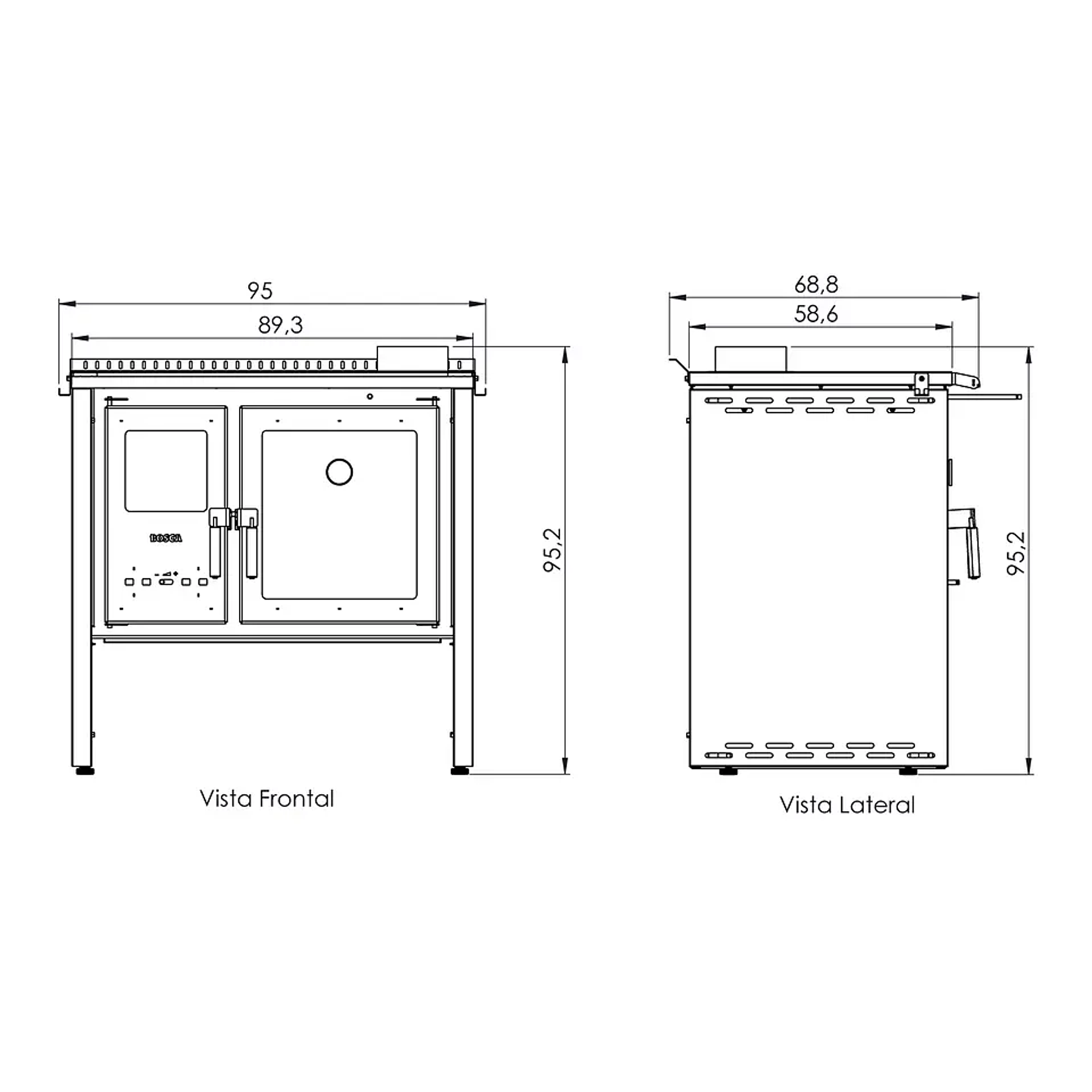 Cocina a Leña Bosca Hestia 90 Marfil