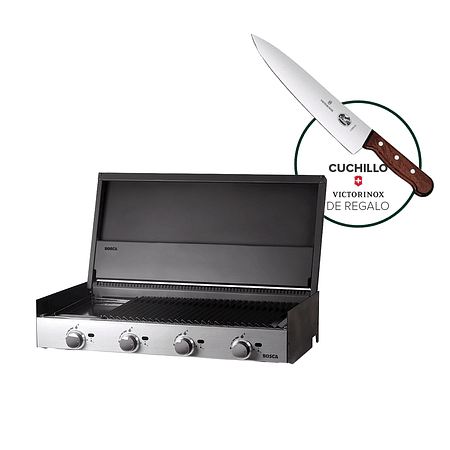 Pack Parrilla Gas Bosca Block 1000 + Cuchillo Cocina Regalo 