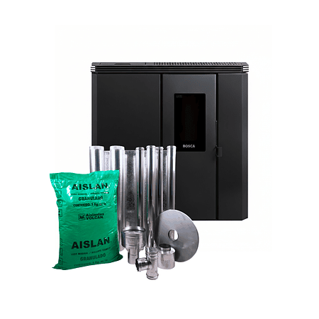 Estufa a pellet de pasillo Black Vision Fit charcoal + kit de instalación