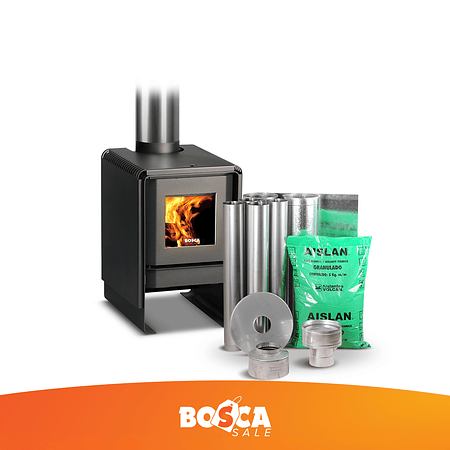 Estufa a leña Eco 350 + kit de instalación
