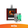 Pack Estufa a Leña Gold 500 Burdeo + kit de Instalación