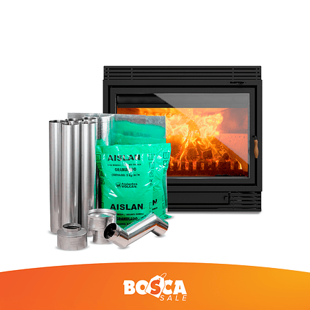 Chimenea a leña 850 + Kit instalación chimenea leña