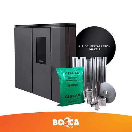Estufa a pellet de pasillo Black Vision Fit charcoal + kit de instalación