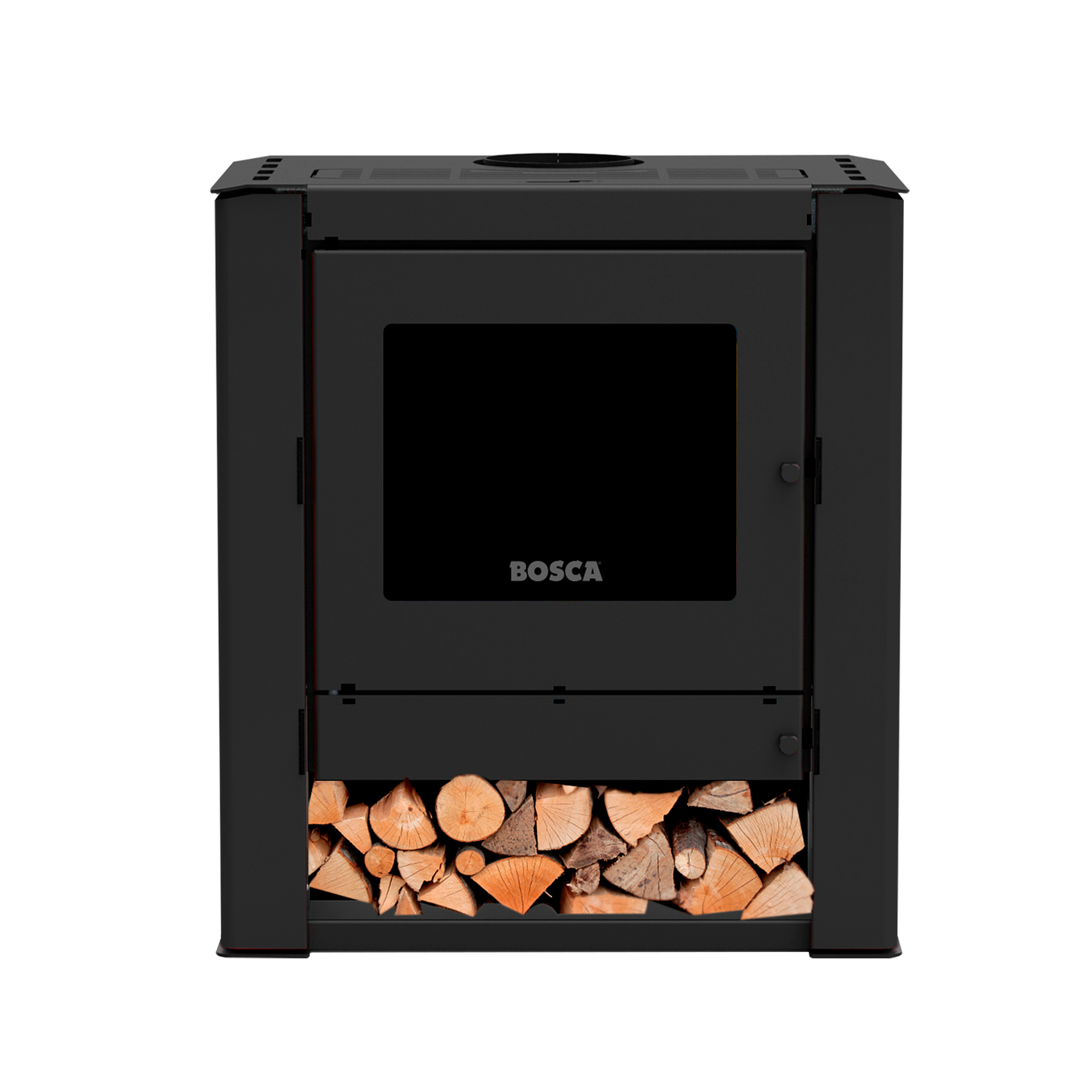 Estufa a leña Gold 500 Black Vision Charcoal + kit de Instalación