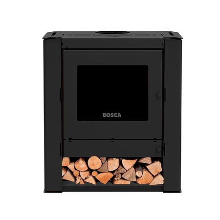 Estufa a leña Gold 500 Black Vision Charcoal + kit de Instalación