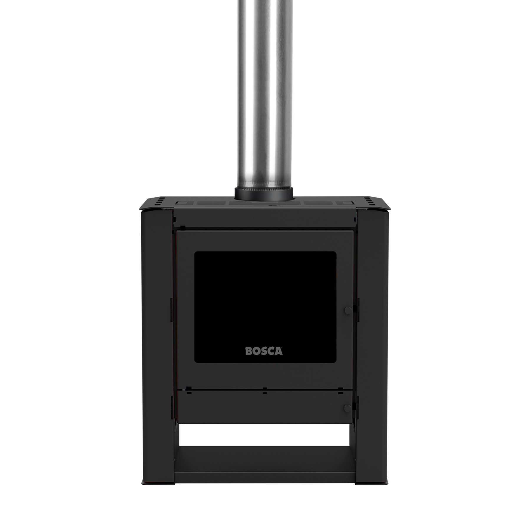 Estufa a leña Gold 500 Black Vision Charcoal + kit de Instalación