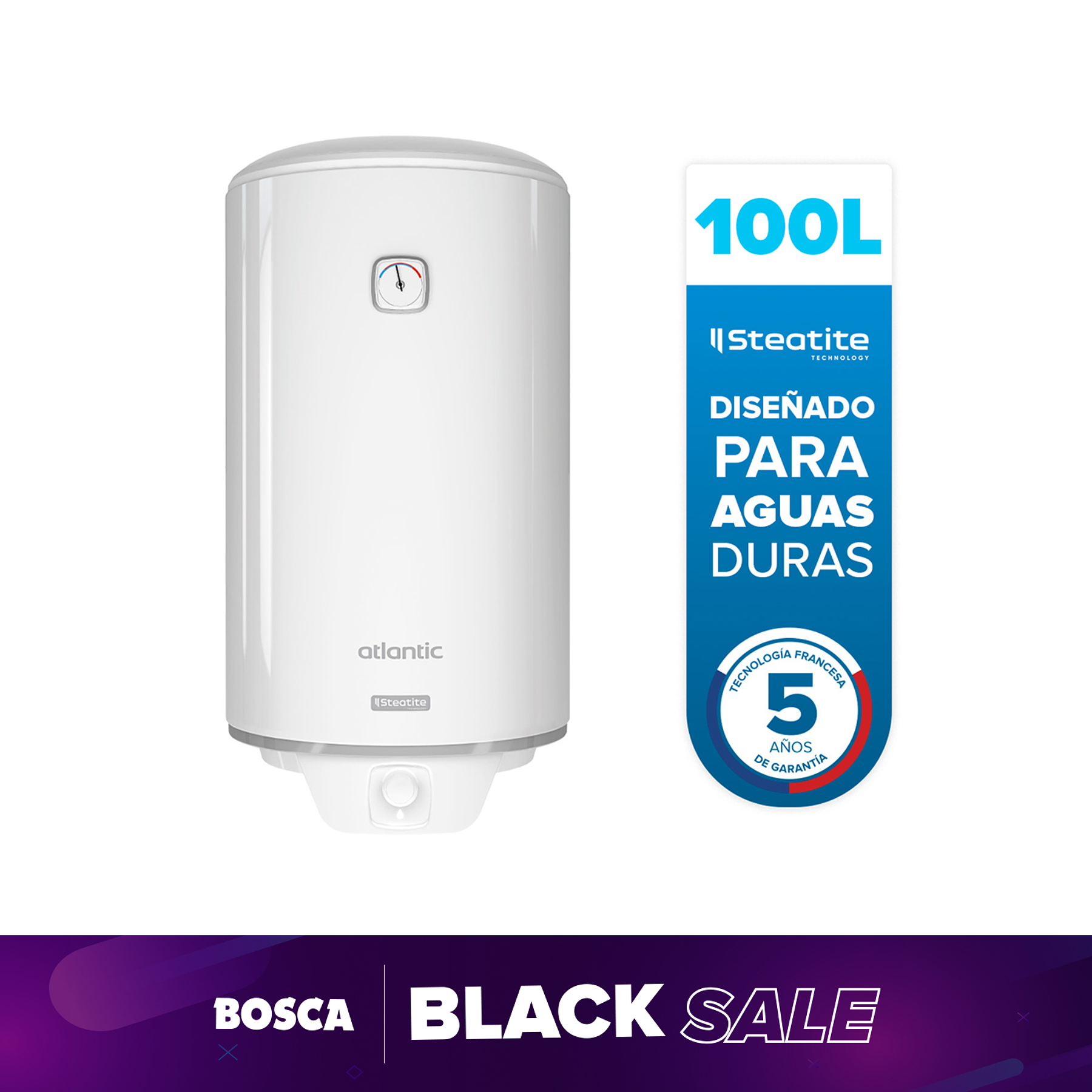 Termo Eléctrico Atlantic Steatite 100 litros