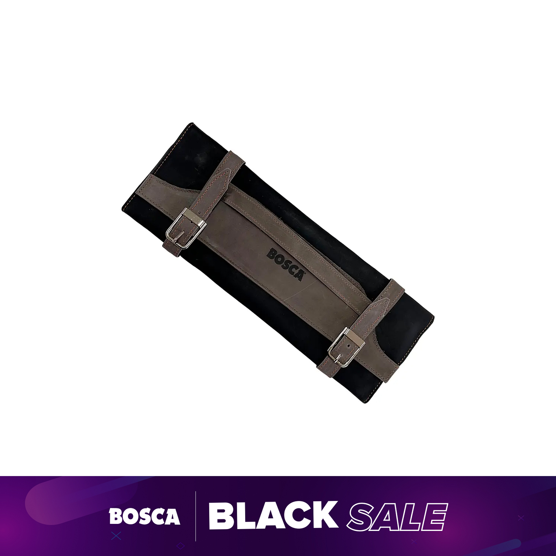 Porta Cuchillos de Cuero Negro