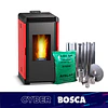 Estufa a pellet Hera+ Rojo + kit de Instalación