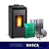 Estufa a pellet Hera + Charcoal  + kit de Instalación interior
