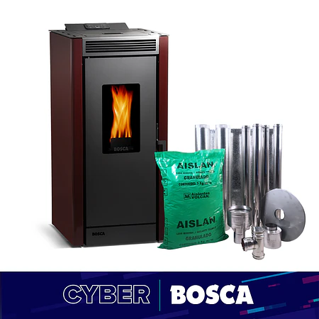 Estufa a pellet Black Vision + kit de Instalación interior