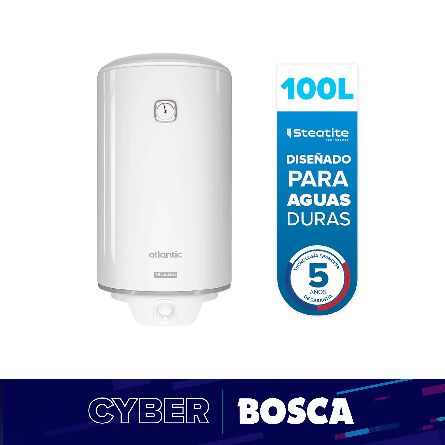 Termo Eléctrico Atlantic Steatite 100 litros