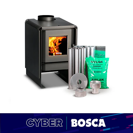 Estufa a Leña Eco 380 + Kit de instalación