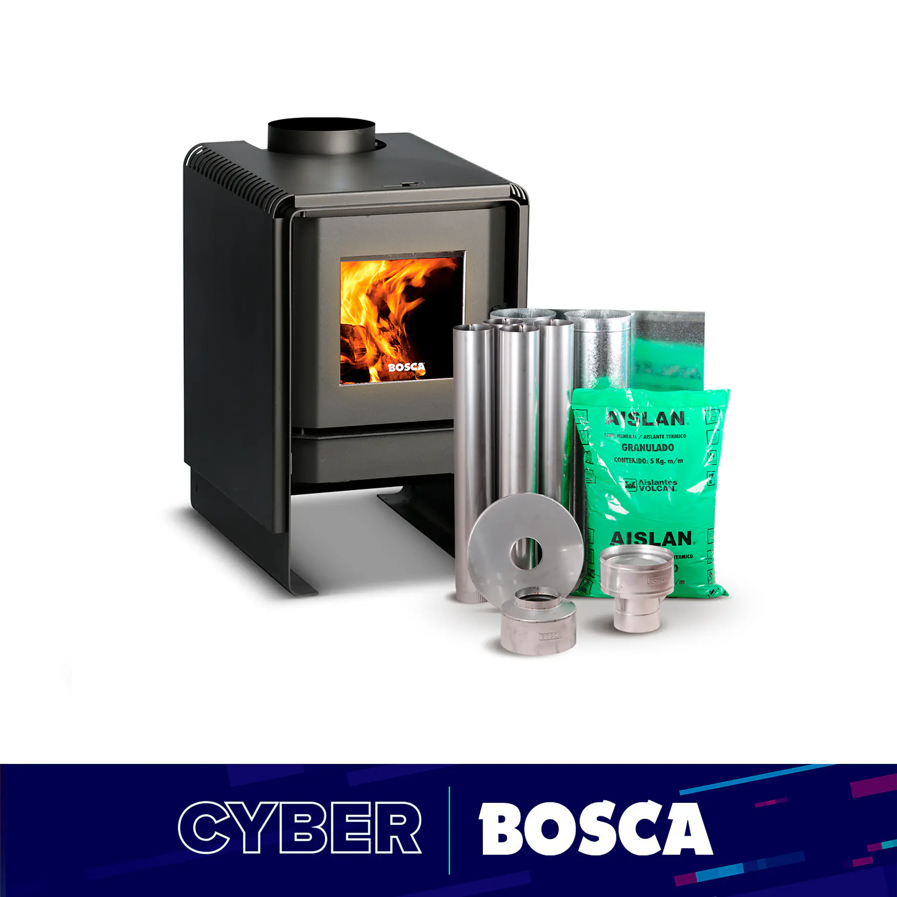 Estufa a Leña Eco 360 + kit de instalación