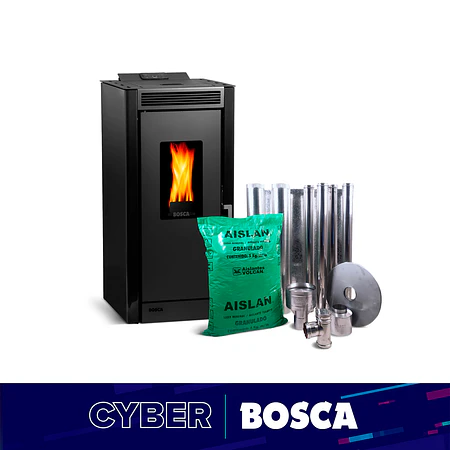 Estufa a pellet Black Vision + kit de Instalación interior