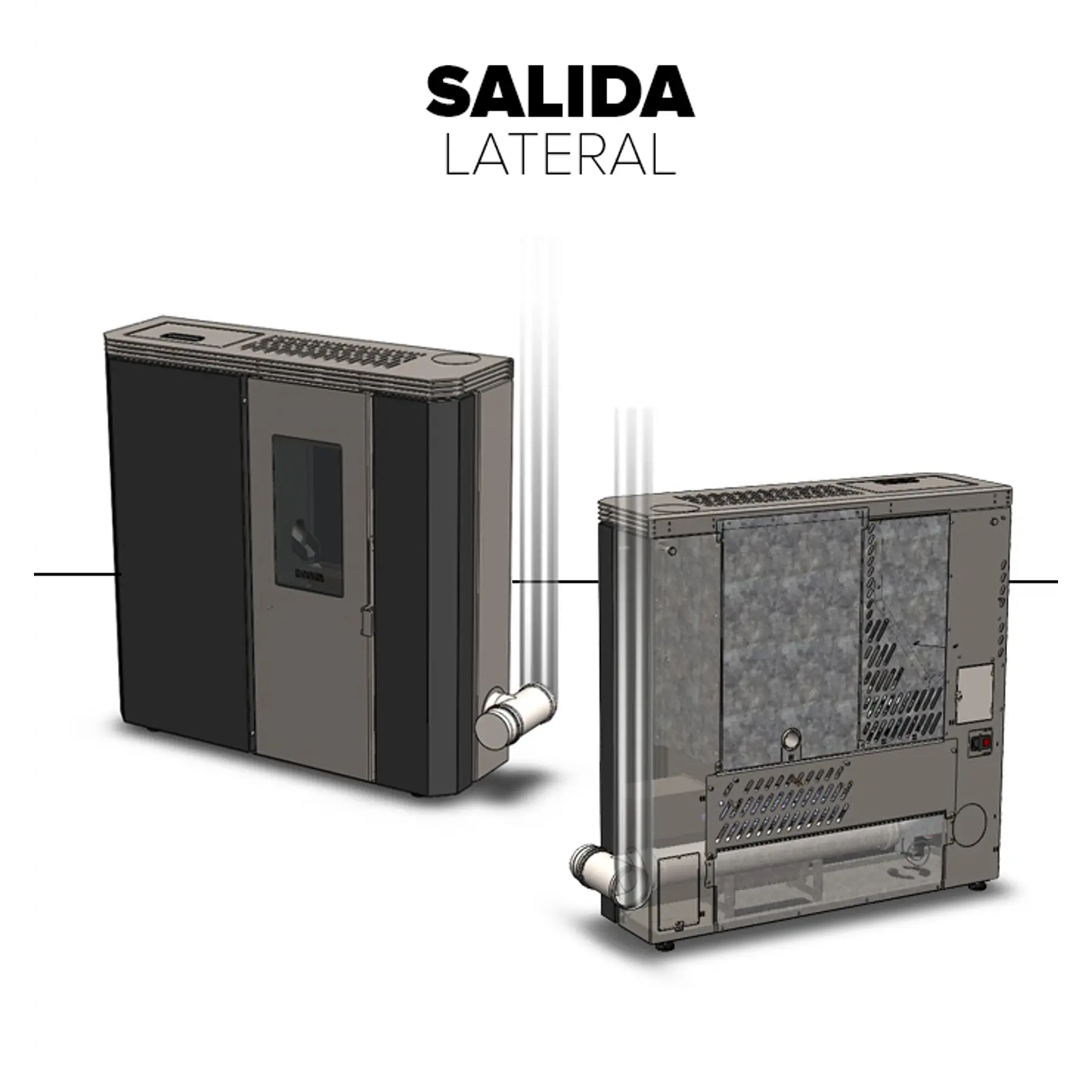 Estufa a pellet de pasillo Black Vision Fit charcoal + kit de instalación