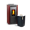 Pack Estufa a Pellet Black Vision Burdeo + Almacenador de Pellet