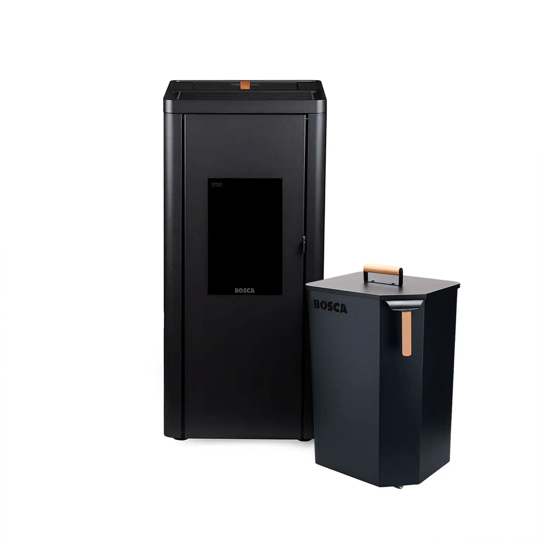 Pack Estufa a Pellet Silenzio Black Vision + Almacenador de Pellet