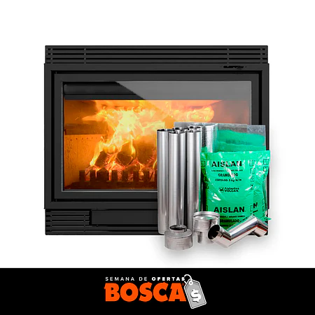 Chimenea a leña 1100 + kit de instalación