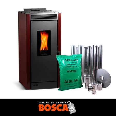 Estufa a pellet Black Vision + kit de Instalación interior