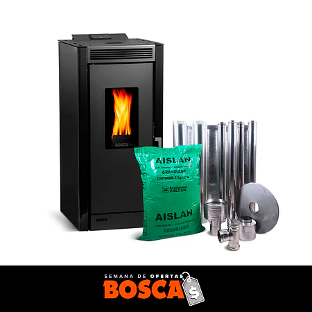 Estufa a pellet Black Vision + kit de Instalación interior