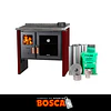 Cocina a Leña Bosca Hestia 90 Burdeo + Kit de instalación