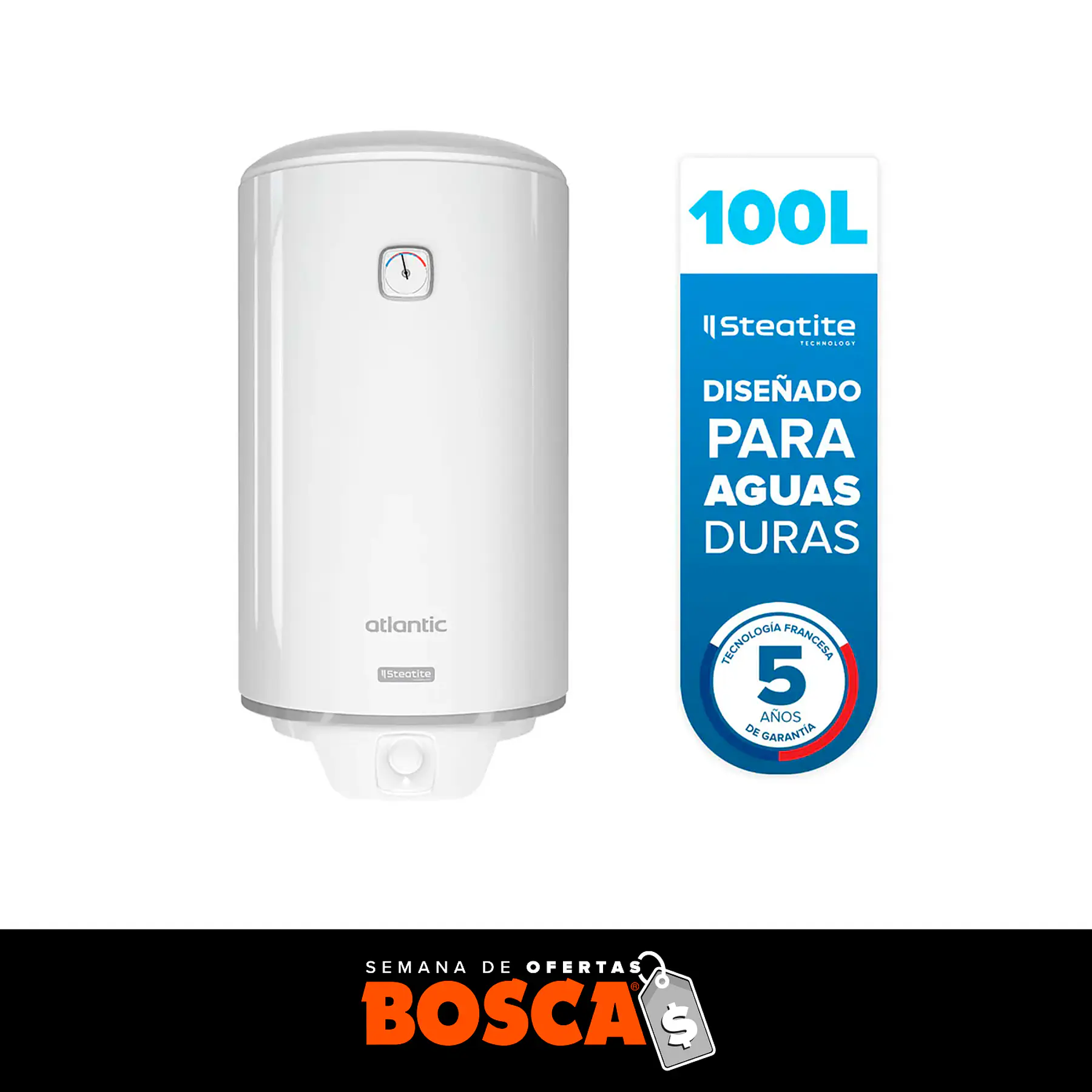 Termo Eléctrico Atlantic Steatite 100 litros