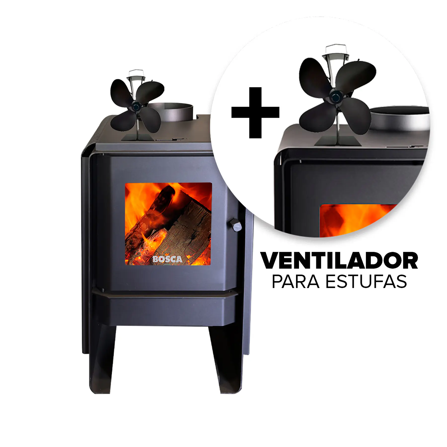 Pack Estufa a leña eco 360 + ventilador