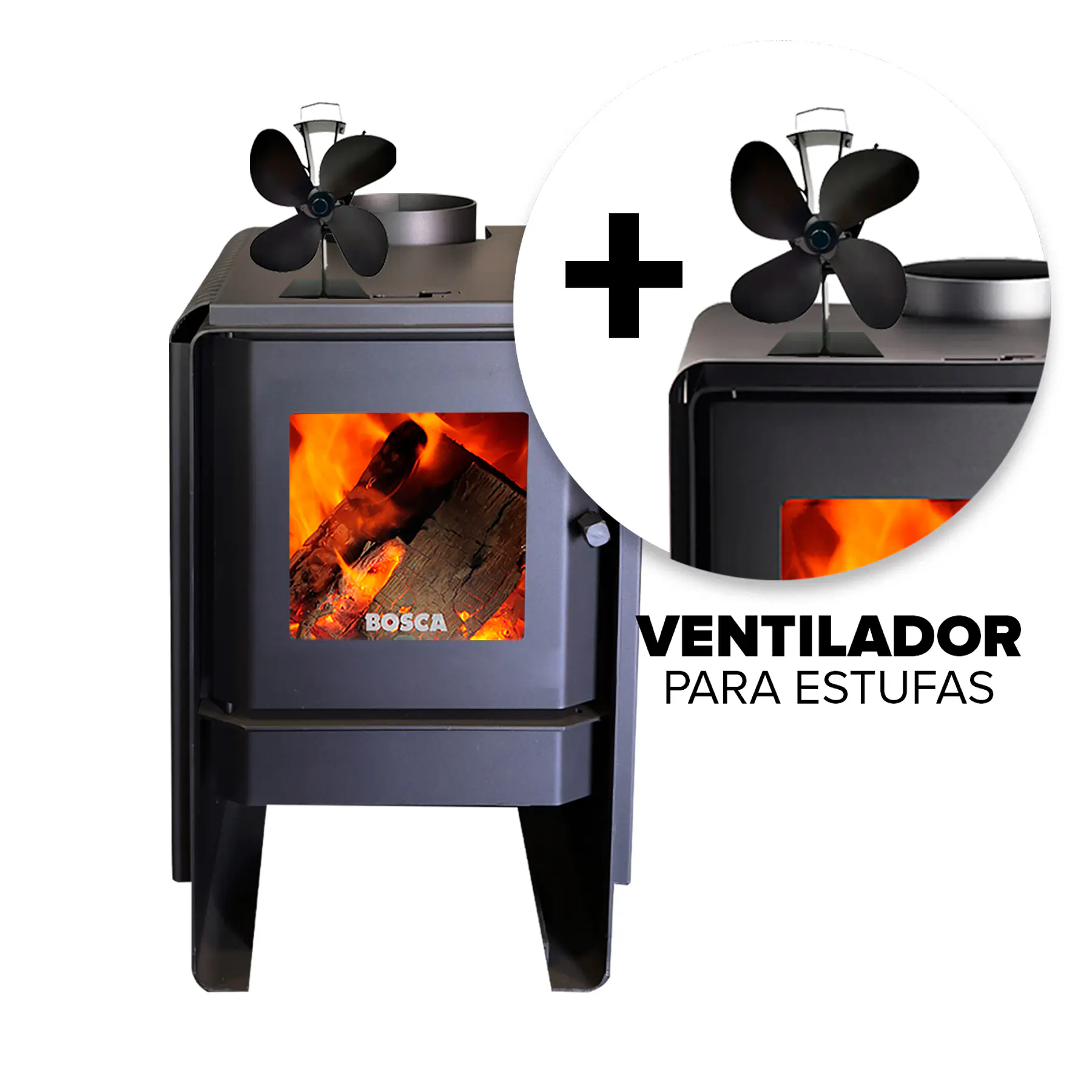 Pack Estufa a leña eco 380 + ventilador