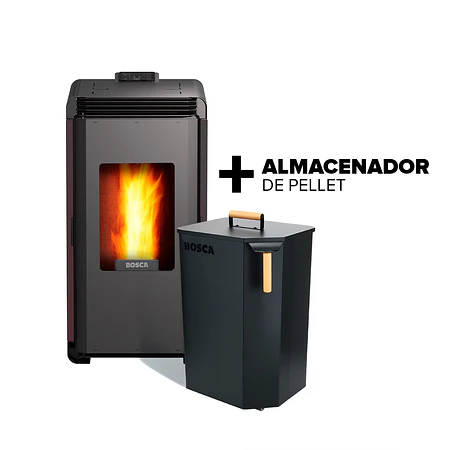 Pack Estufa a Pellet Hera Charcoal + Almacenador de Pellet