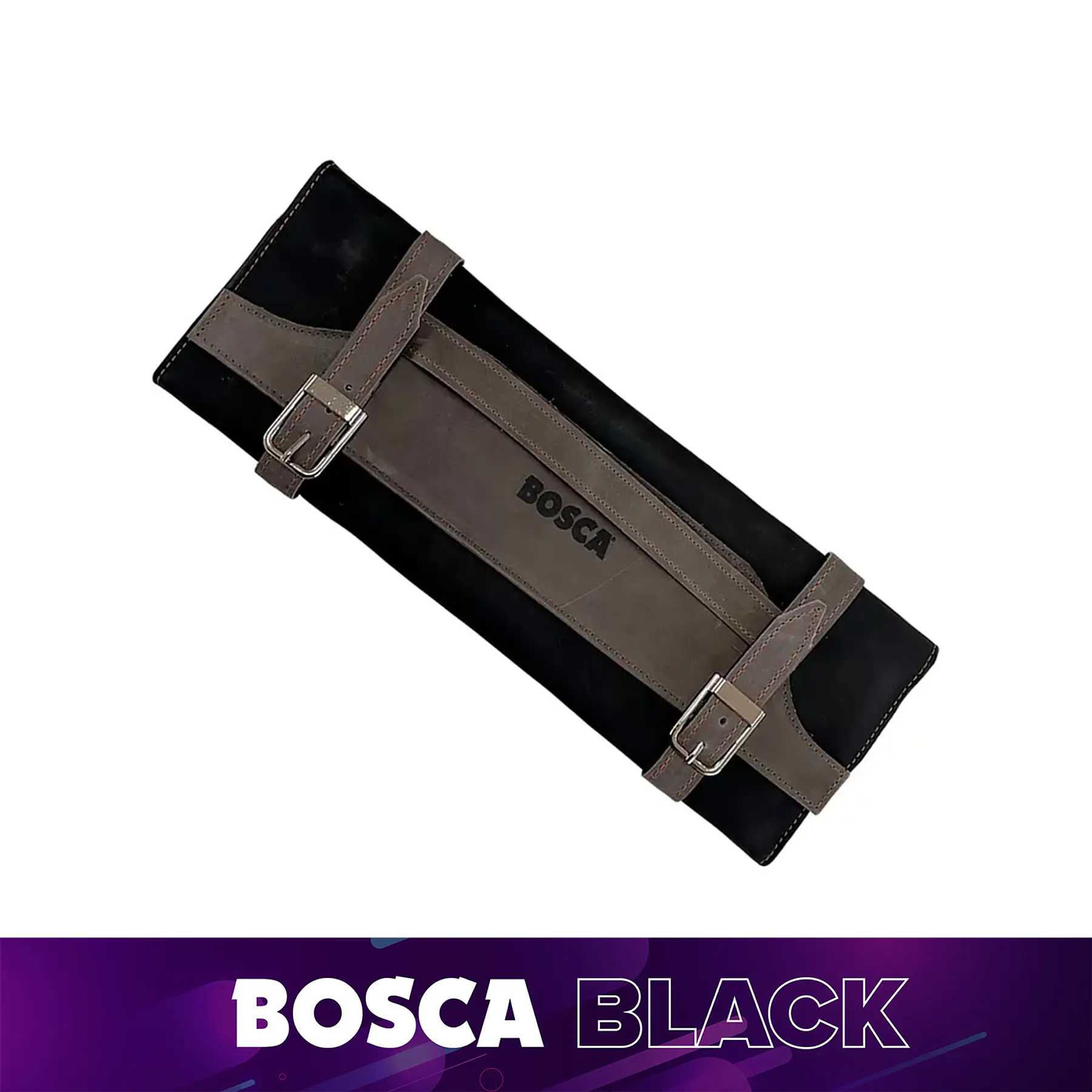 Porta Cuchillos de Cuero Negro