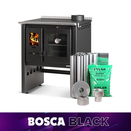 Cocina a Leña Bosca Ares 70 Charcoal + Kit de instalación