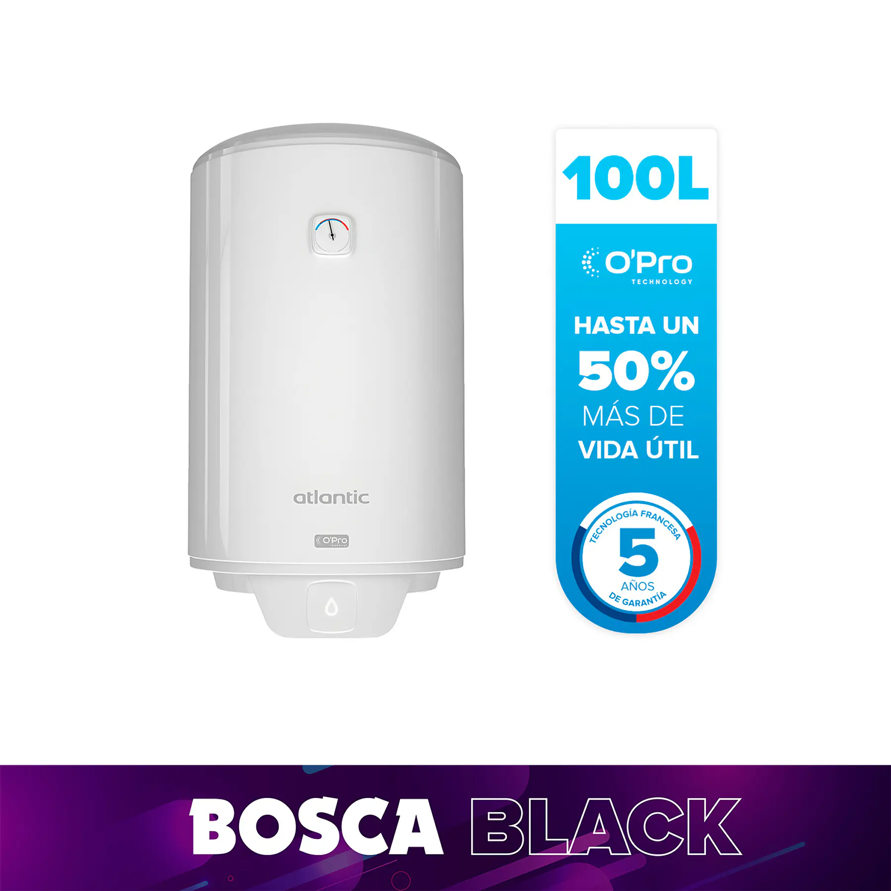 Termo Eléctrico Atlantic Opro + 100 litros