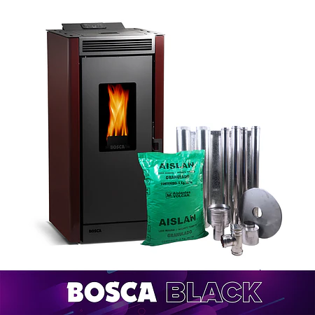 Estufa a pellet Black Vision + kit de Instalación interior