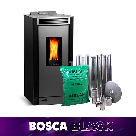 Estufa a pellet Black Vision + kit de Instalación interior