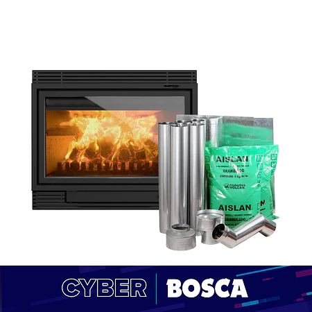 Chimenea a leña 1100 + kit de instalación