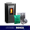 Estufa a pellet Black Vision + kit de Instalación interior