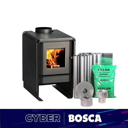 Estufa a leña Eco 350 + kit de instalación