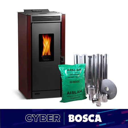 Estufa a pellet Black Vision + kit de Instalación interior