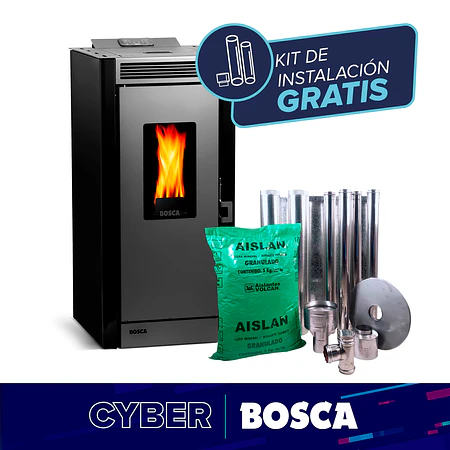 Estufa a pellet Black Vision + kit de Instalación interior