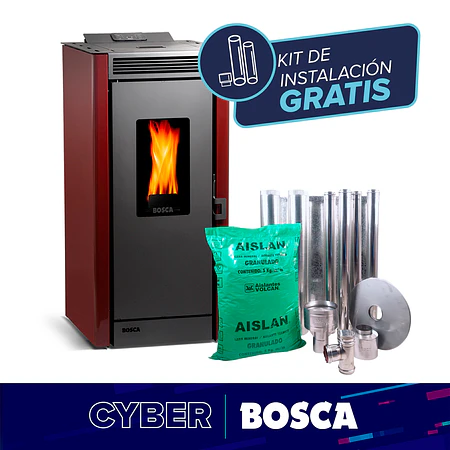 Estufa a pellet Black Vision + kit de Instalación interior