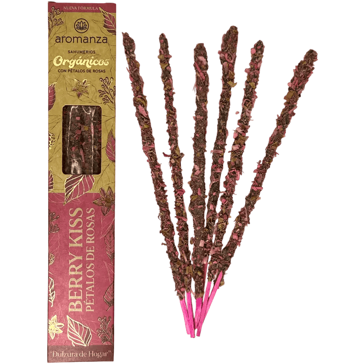 Sahumerio Orgánico Berry Kiss con Pétalos de Rosa - Aromanza 2