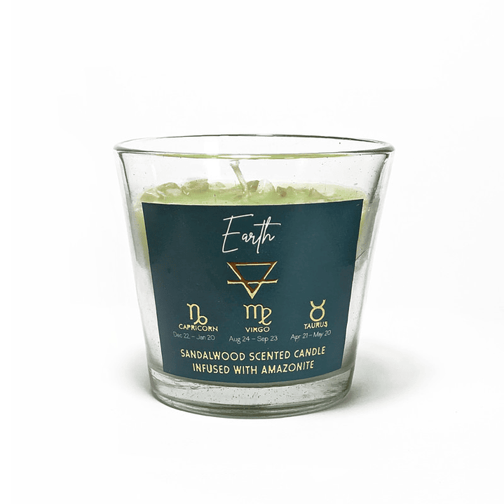 Vela aromática Signos de Tierra - Sándalo y Amazonita 1